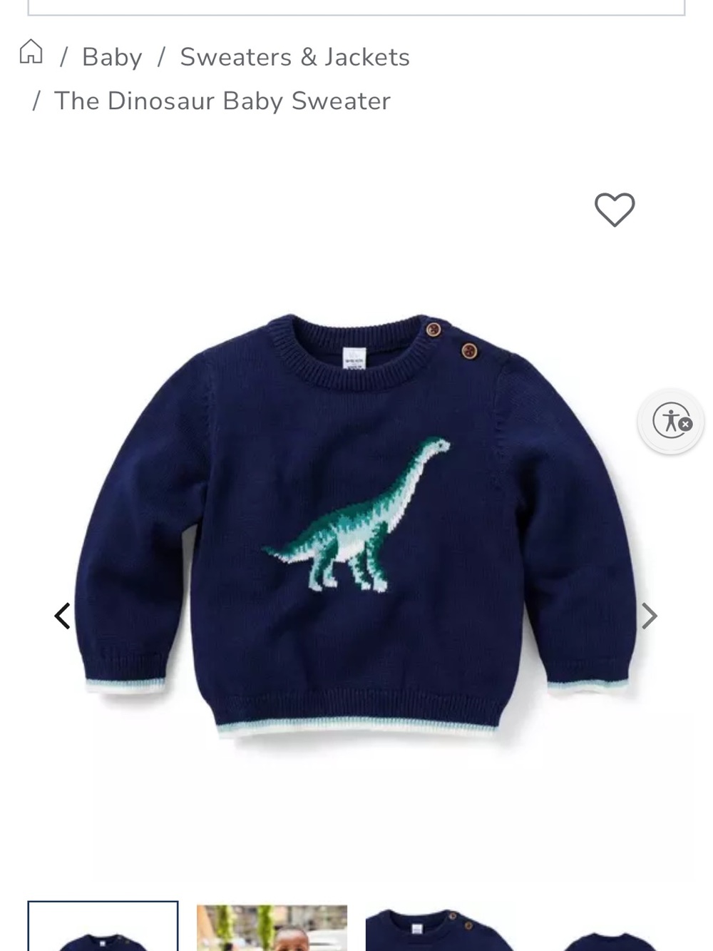 Janie and Jack “The Dinosaur Baby Sweater”